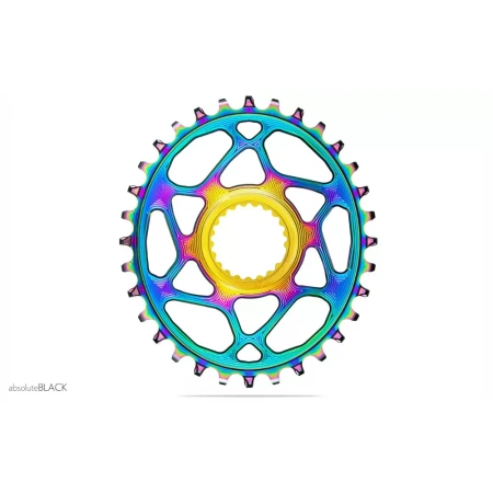 Zębatka Absoluteblack Oval Shimano Direct Mount M9100, M8100, M7100, PVD rainbow.png