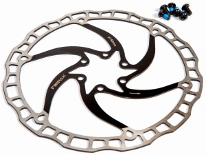 Tarcza hamulcowa Fibrax 180mm Ultralight czarna ze śrubam i chusteczką