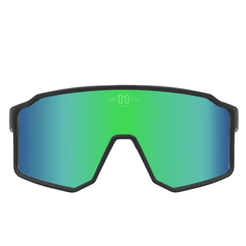 Go to product Okulary sportowe Bloovs czarny mat COPENHAGUE zielone lustra